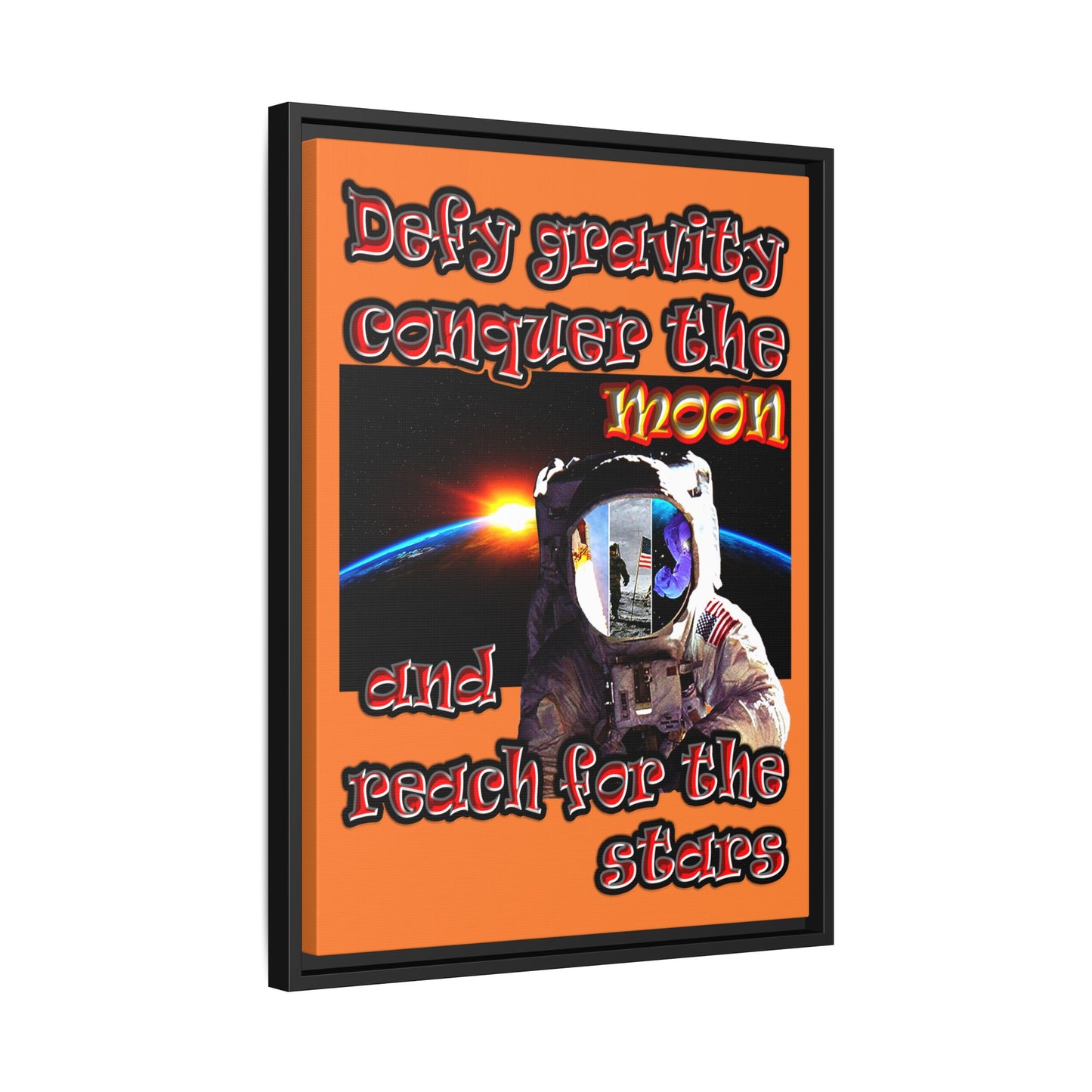 defy conquer reach - framed canvas art (crusta)