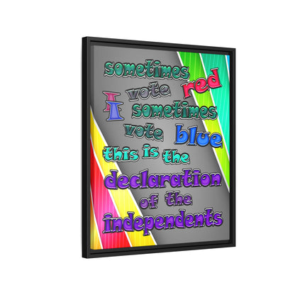 declaration of the independents - framed canvas art (rainbow split)