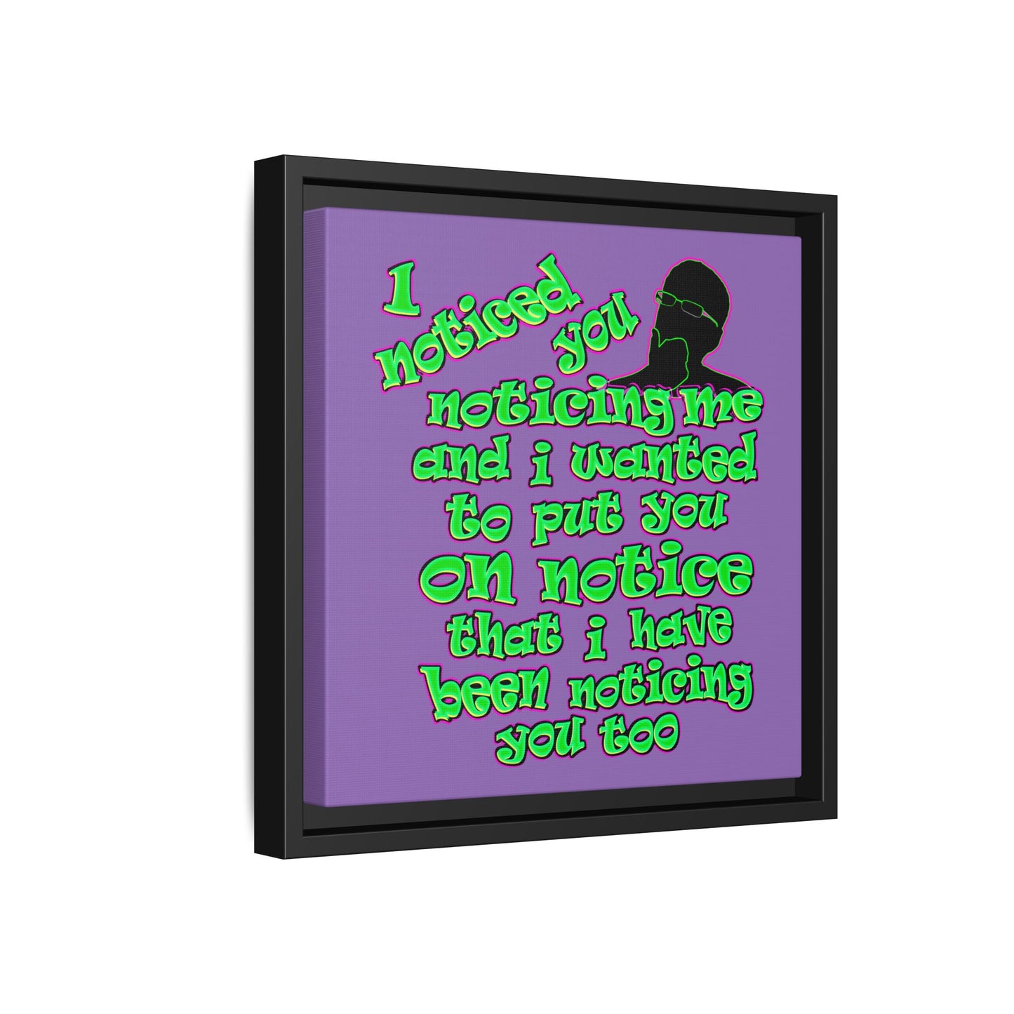 noticed you noticing - framed canvas art (light purple)