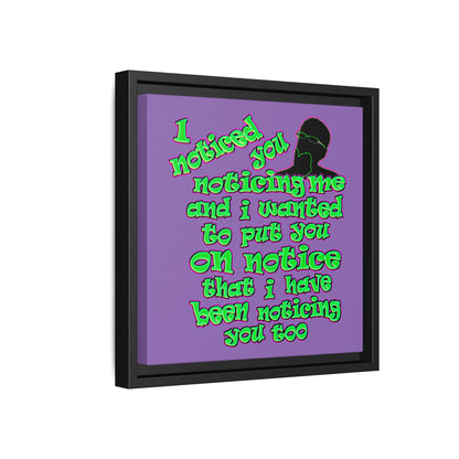 noticed you noticing - framed canvas art (light purple)