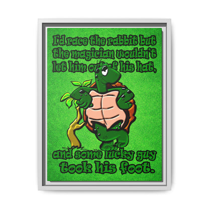 turtle race - framed canvas art (green turf)