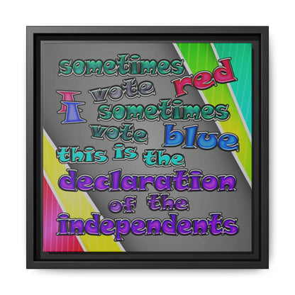 declaration of the independents - framed canvas art (rainbow split)