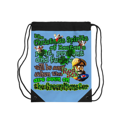 christmas spirits of boston - Drawstring Bag (light blue)