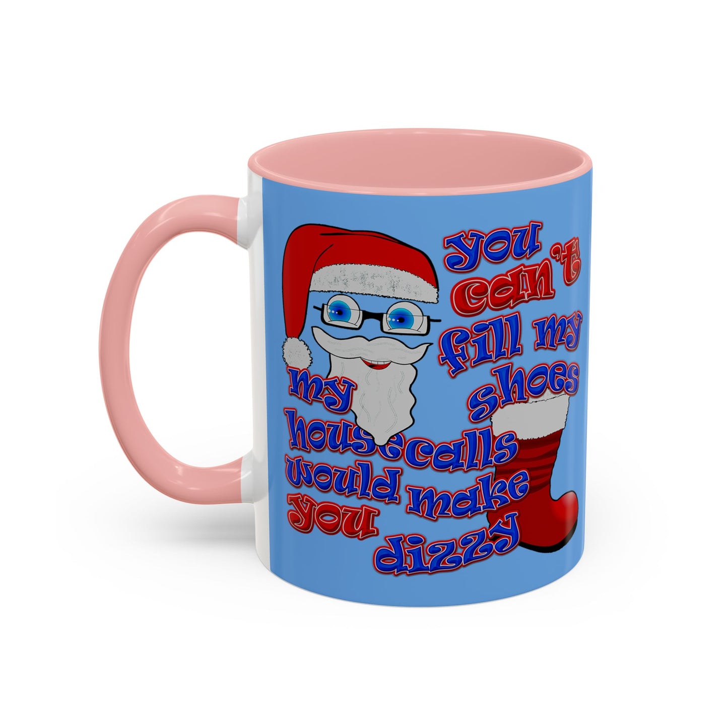 santa's shoes - Accent Mug (light blue)