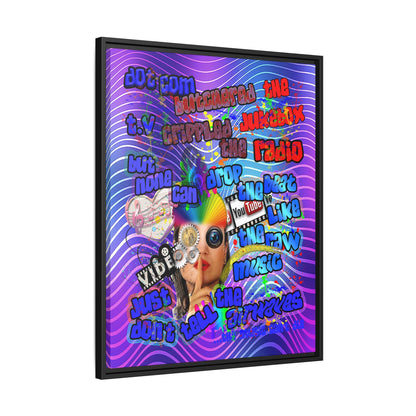 drop the beat - framed canvas art (purple wave)