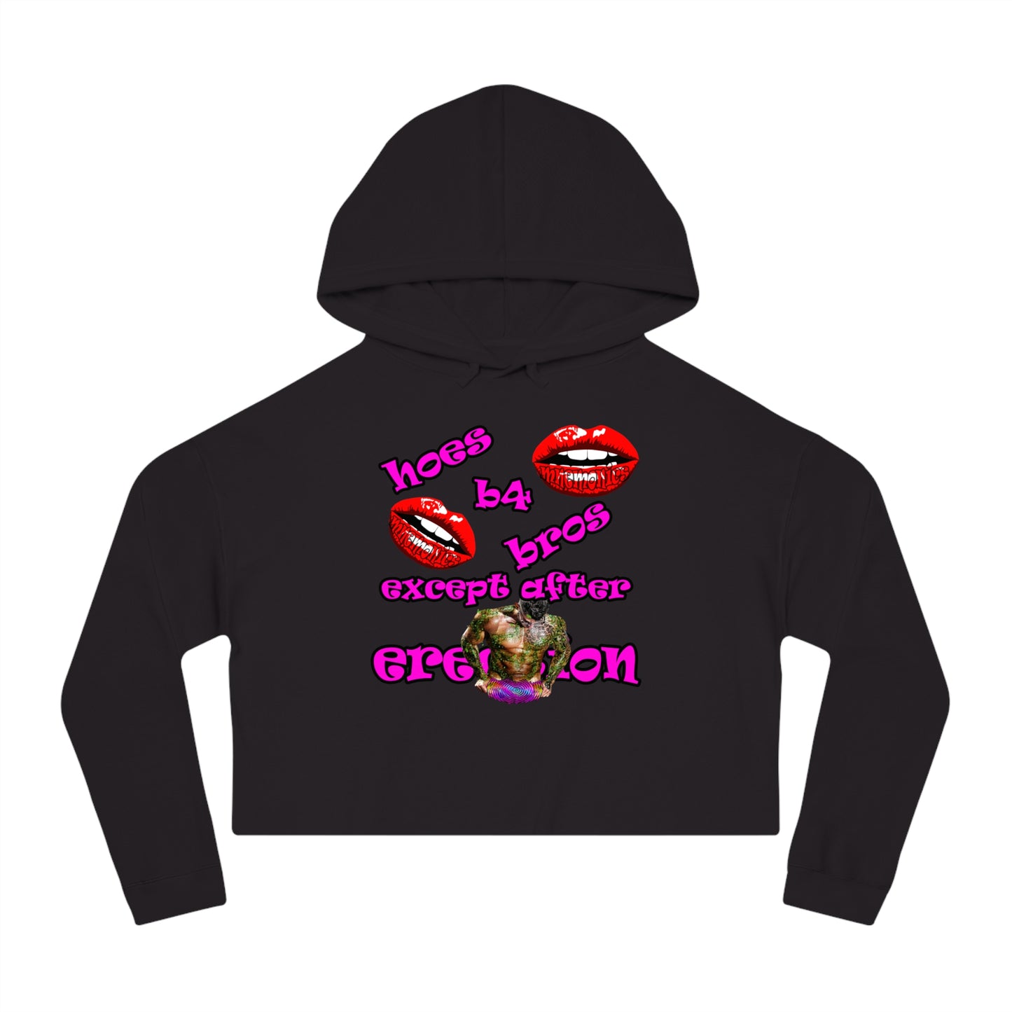 hoes b4 bros - Women’s Cropped Hooded Sweatshirt