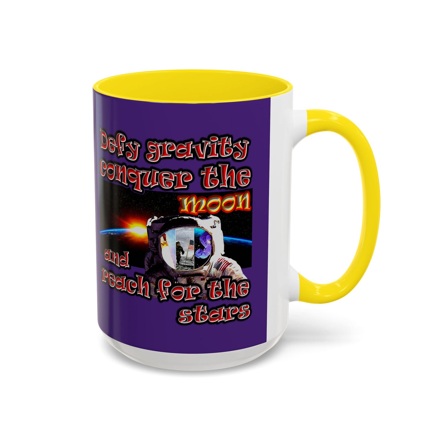 defy conquer reach - Accent Mug (purple)