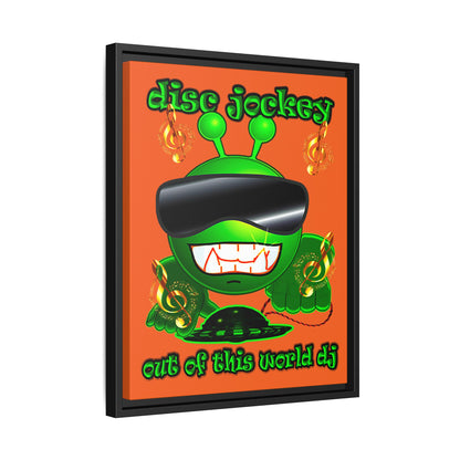 disc jockey - framed canvas art (orange)