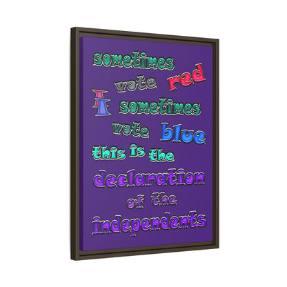 declaration of the independents - framed canvas art (purple)