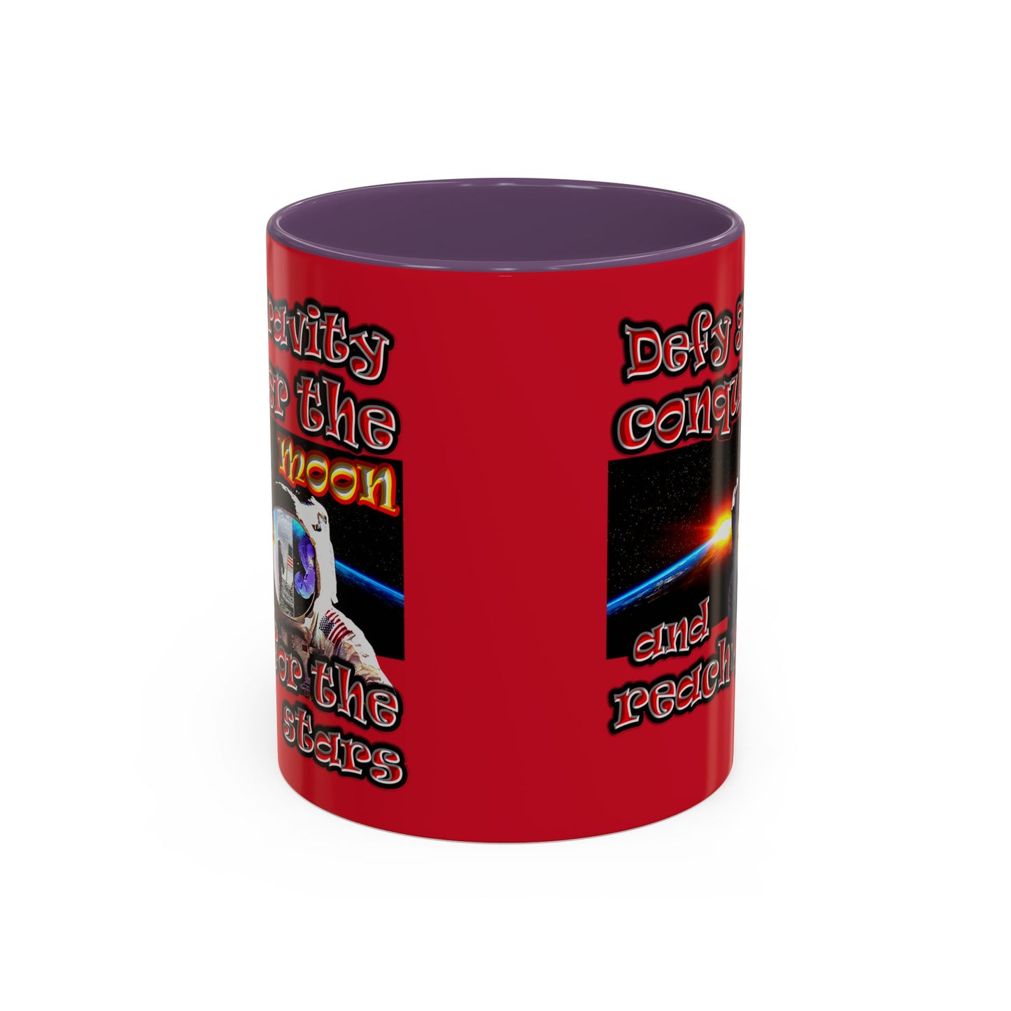 defy conquer reach - Accent Mug (dark red)