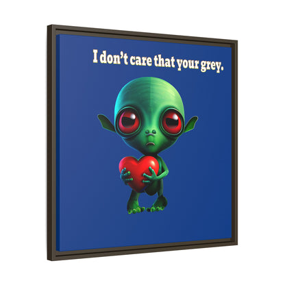 I don't care that your grey - framed canvas art (dark blue)