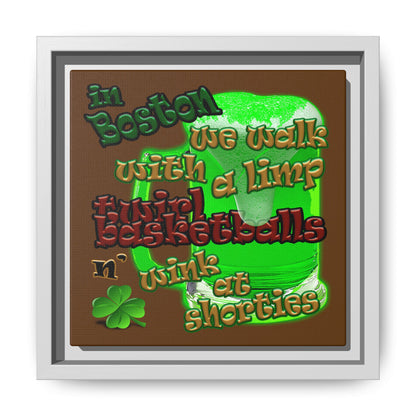 celtics logo - framed canvas art (brown)