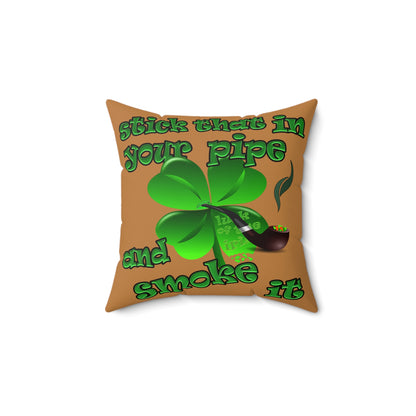 celtics logo - Spun Polyester Square Pillow - (light brown)