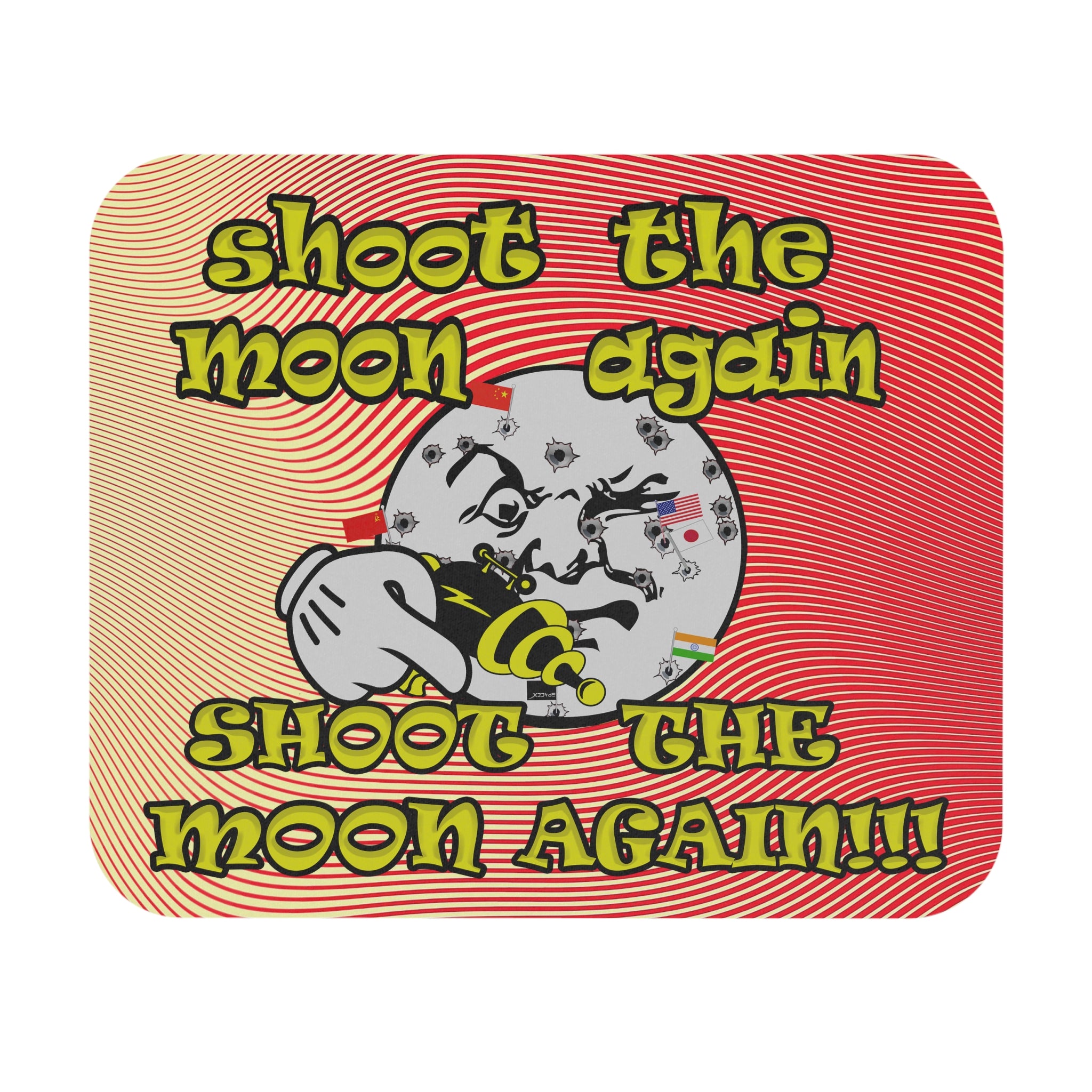 shoot the moon again - Mouse Pad (Rectangle) (yellow-orange wave)