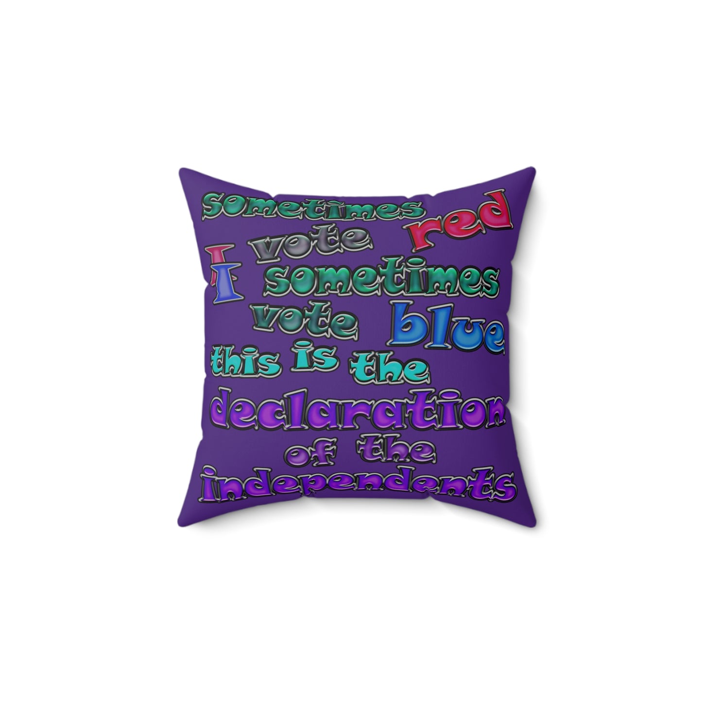 declaration of the independents - Spun Polyester Square Pillow - (purple)