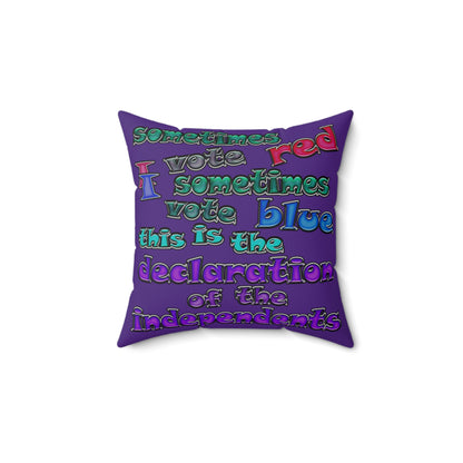 declaration of the independents - Spun Polyester Square Pillow - (purple)