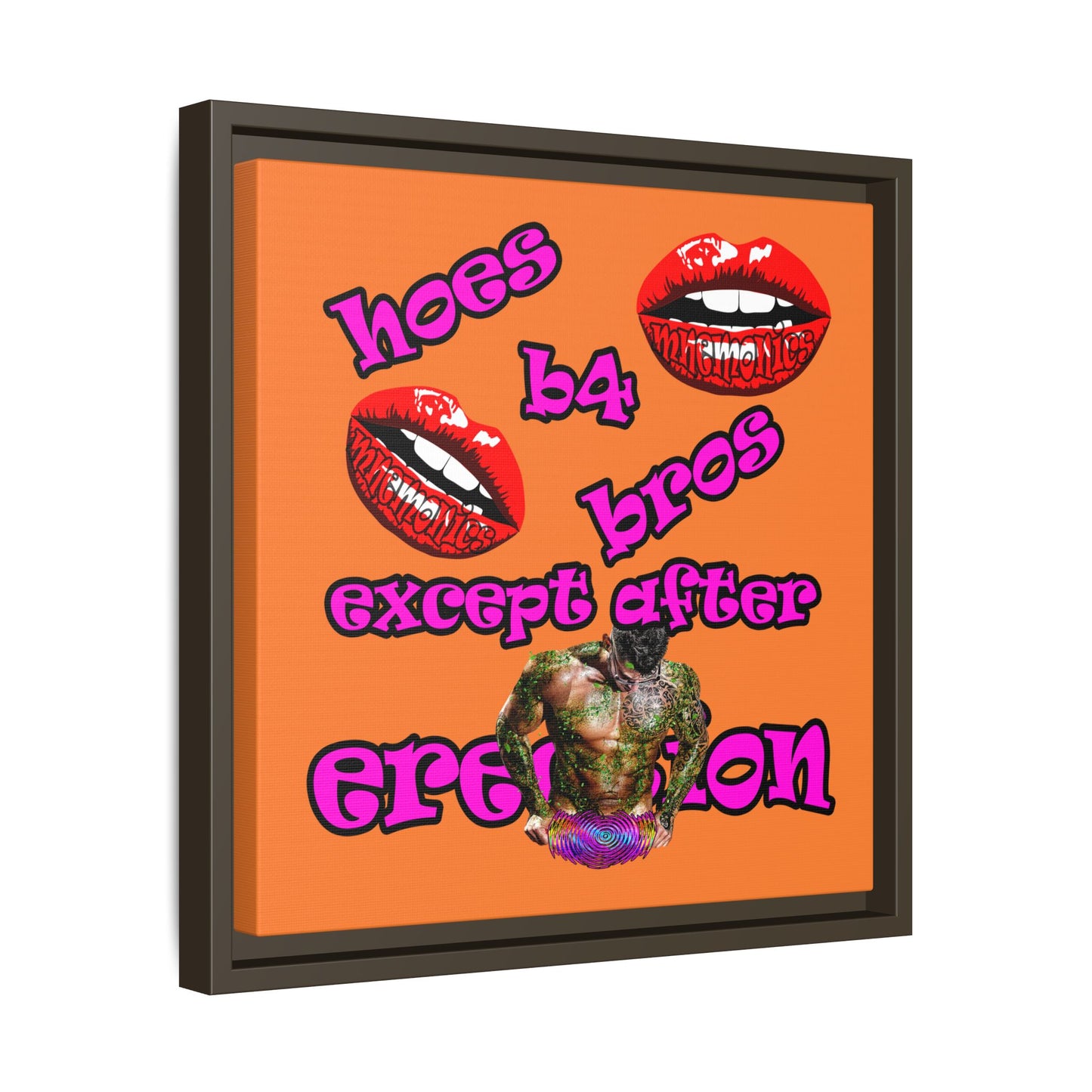 hoes b4 bros - framed canvas art (crusta)