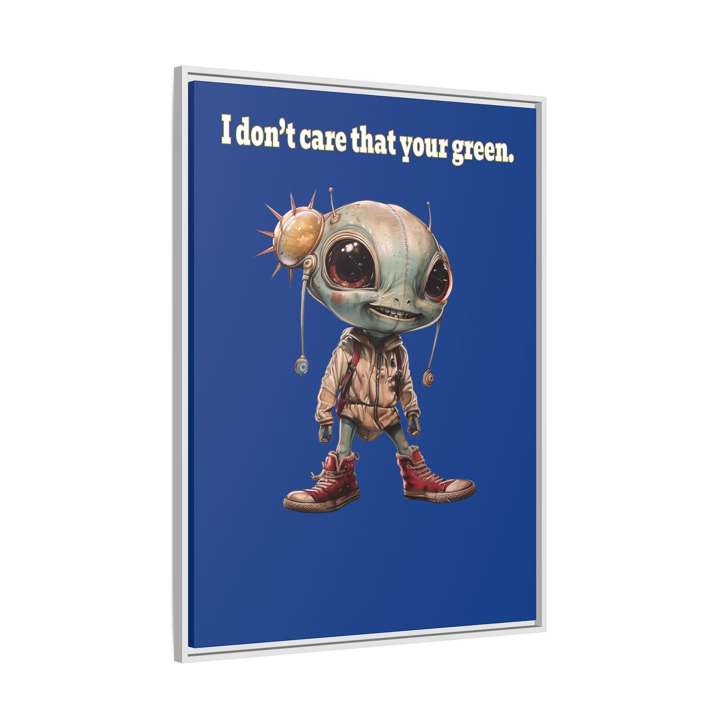 I don't care that your green - framed canvas art (dark blue)