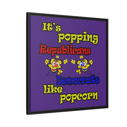 popping like popcorn - framed canvas art (purple)