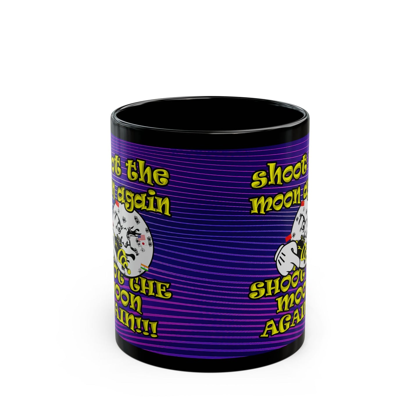 shoot the moon again - Black Mug (purple wave)