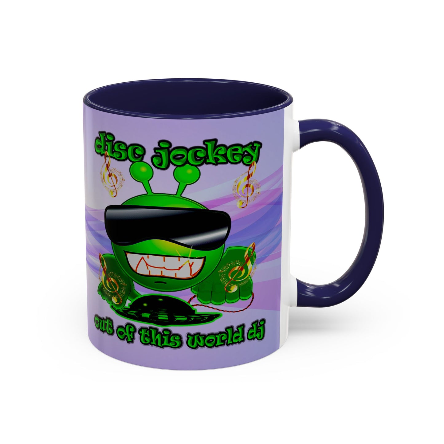 disc jockey - Accent Mug (light blue-pink wave)