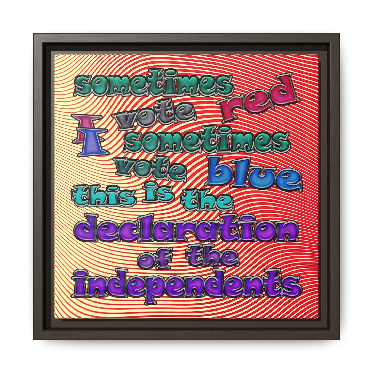 declaration of the independents - framed canvas art (yellow-orange wave)