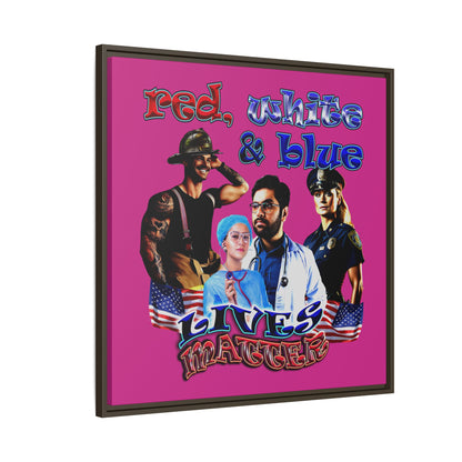 rw&b lives matter - framed canvas art (pink)