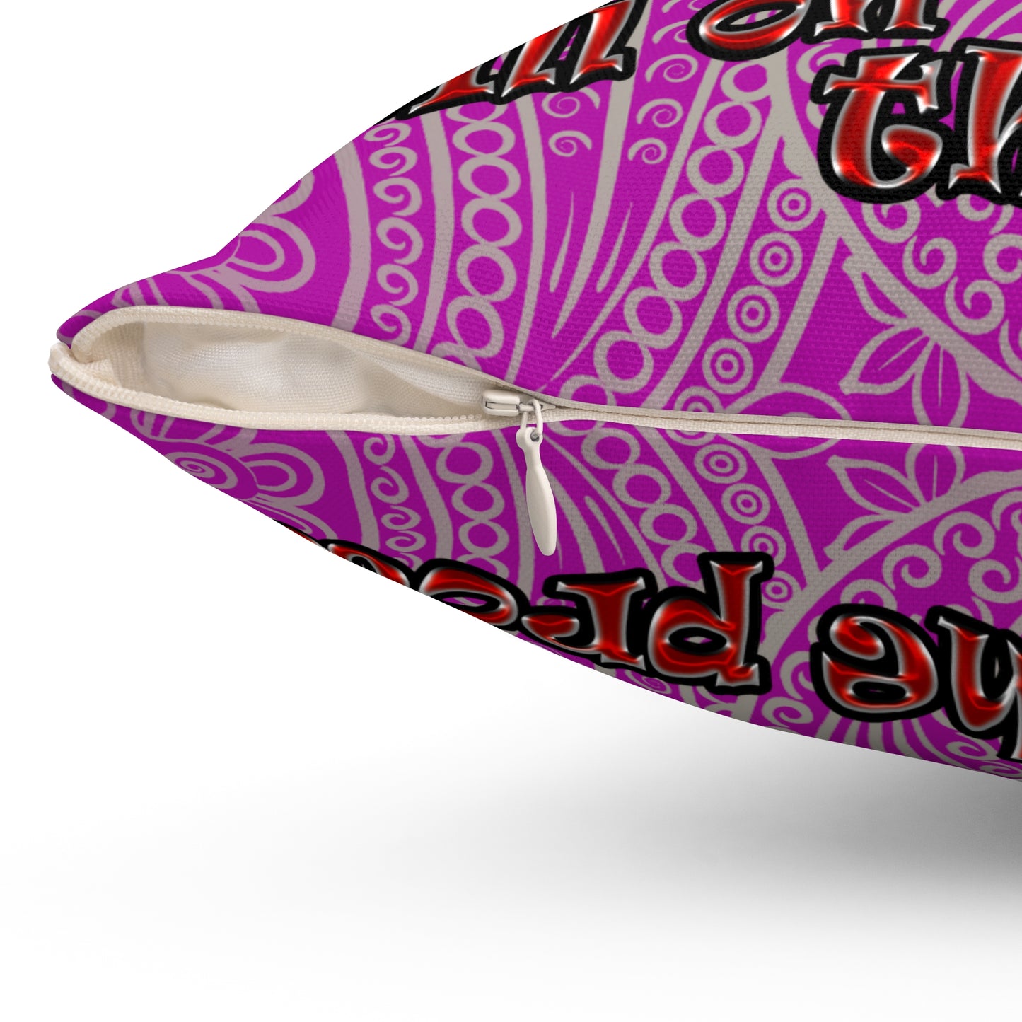 schrodinger's cat - Spun Polyester Square Pillow - (pink swirl)