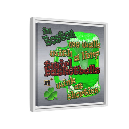 celtics logo - framed canvas art (brushed nickel)
