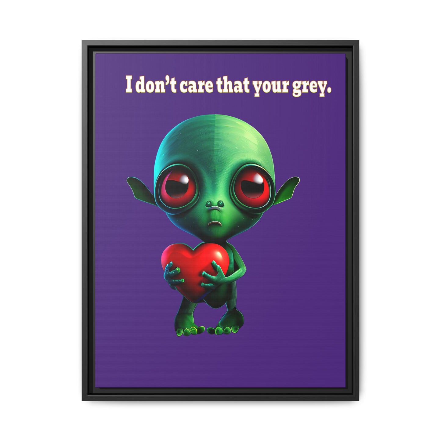 I don't care that your grey - framed canvas art (purple)