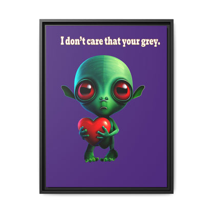 I don't care that your grey - framed canvas art (purple)