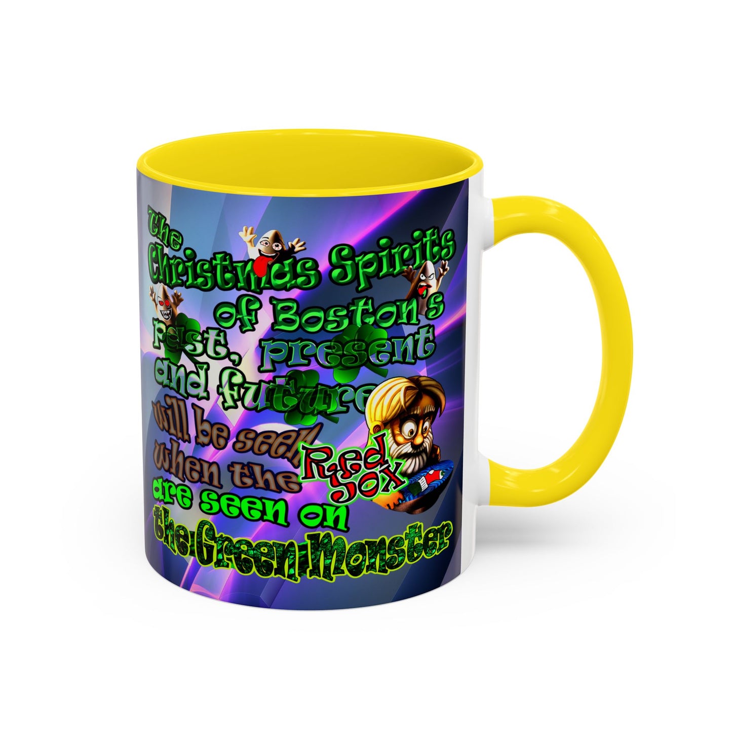 christmas spirits of boston - Accent Mug (grey-pink wave)