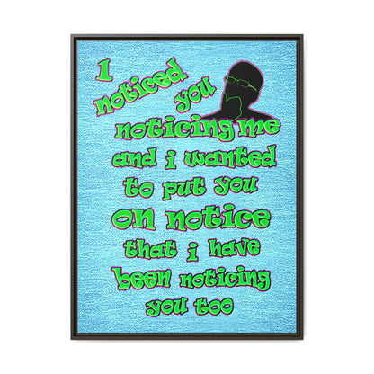 noticed you noticing - framed canvas art (faded blue)