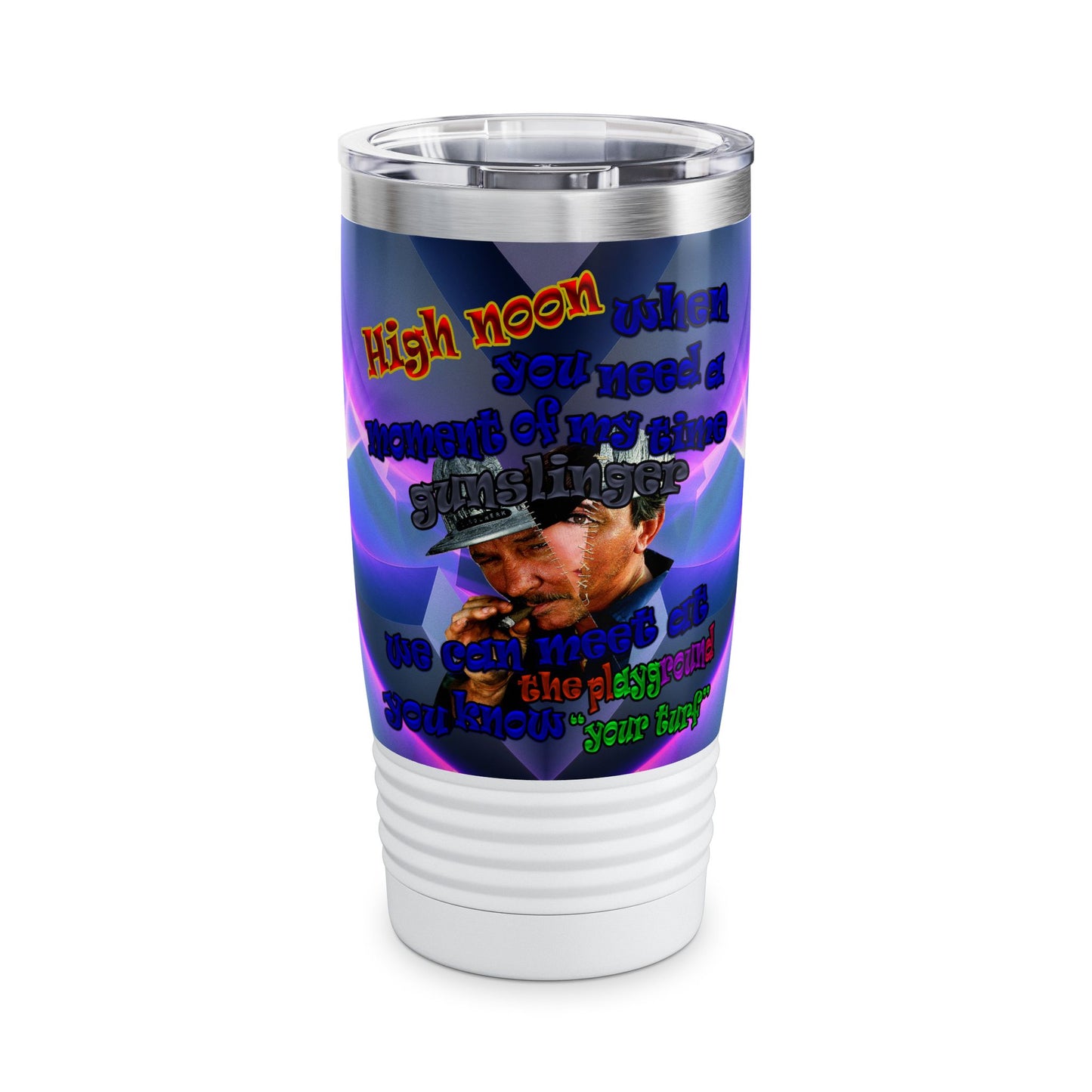 high noon - Ringneck Tumbler, 20oz (grey-pink wave)
