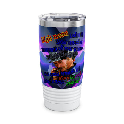 high noon - Ringneck Tumbler, 20oz (grey-pink wave)