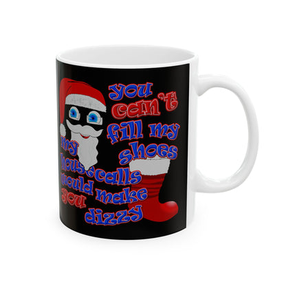 santa's shoes - White Mug (black)