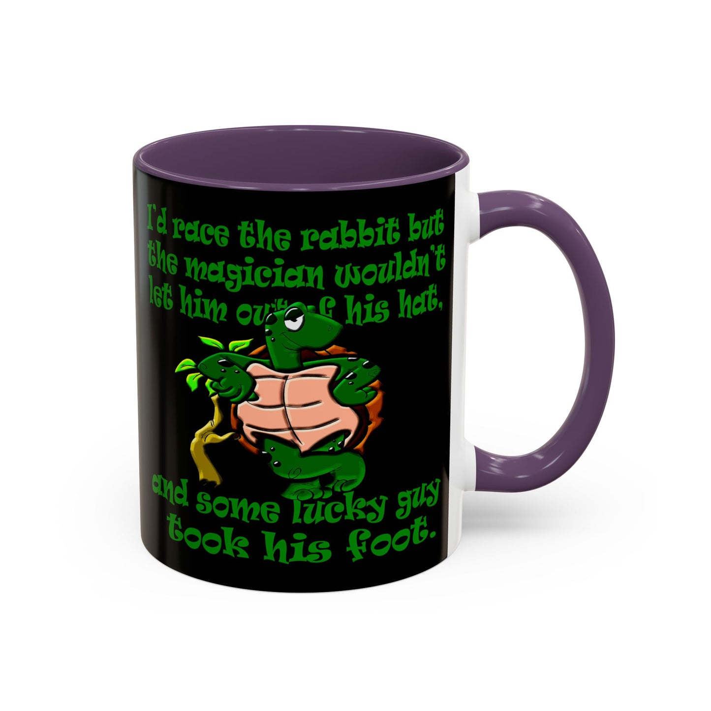 turtle race - Accent Mug (black)