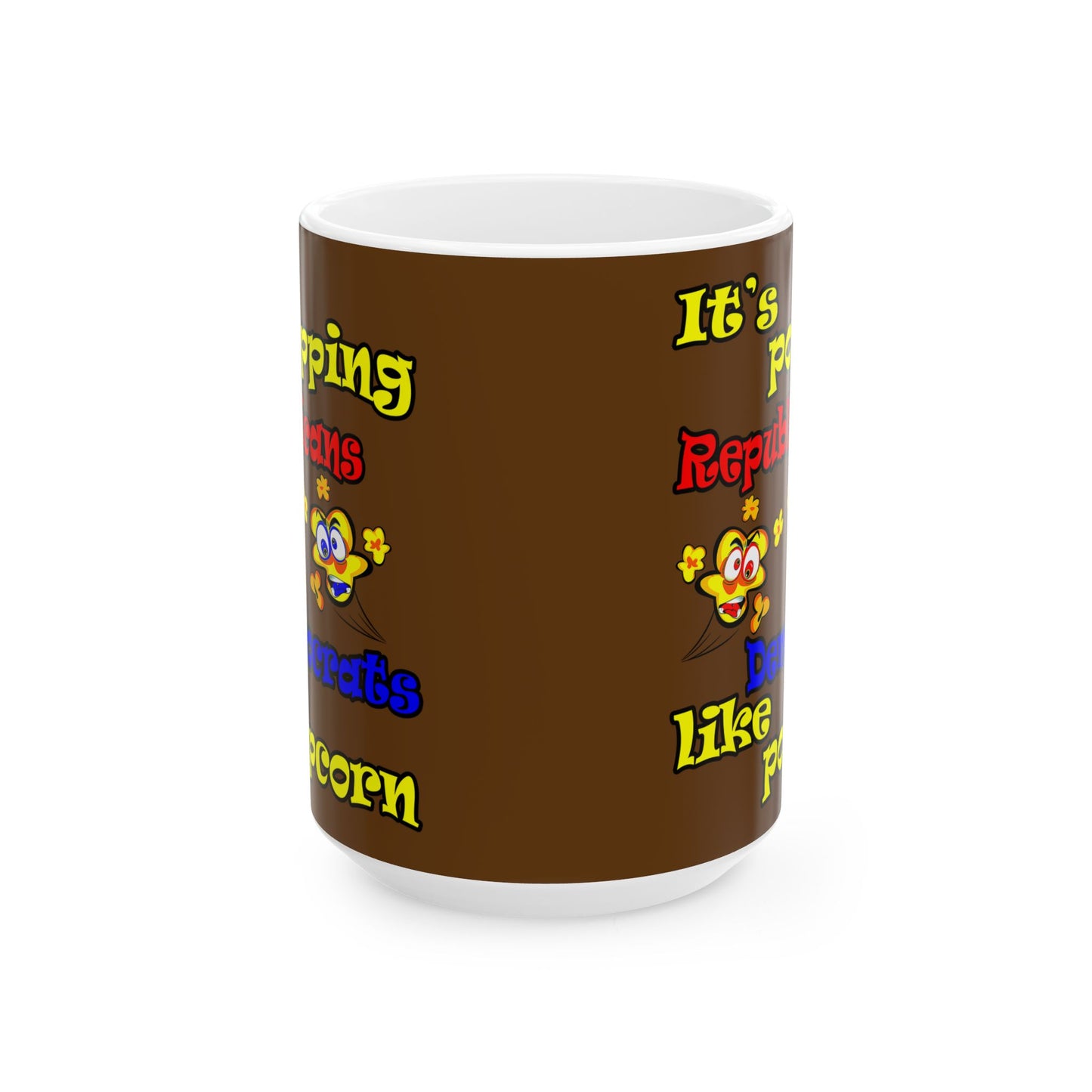 popping like popcorn - White Mug (brown)