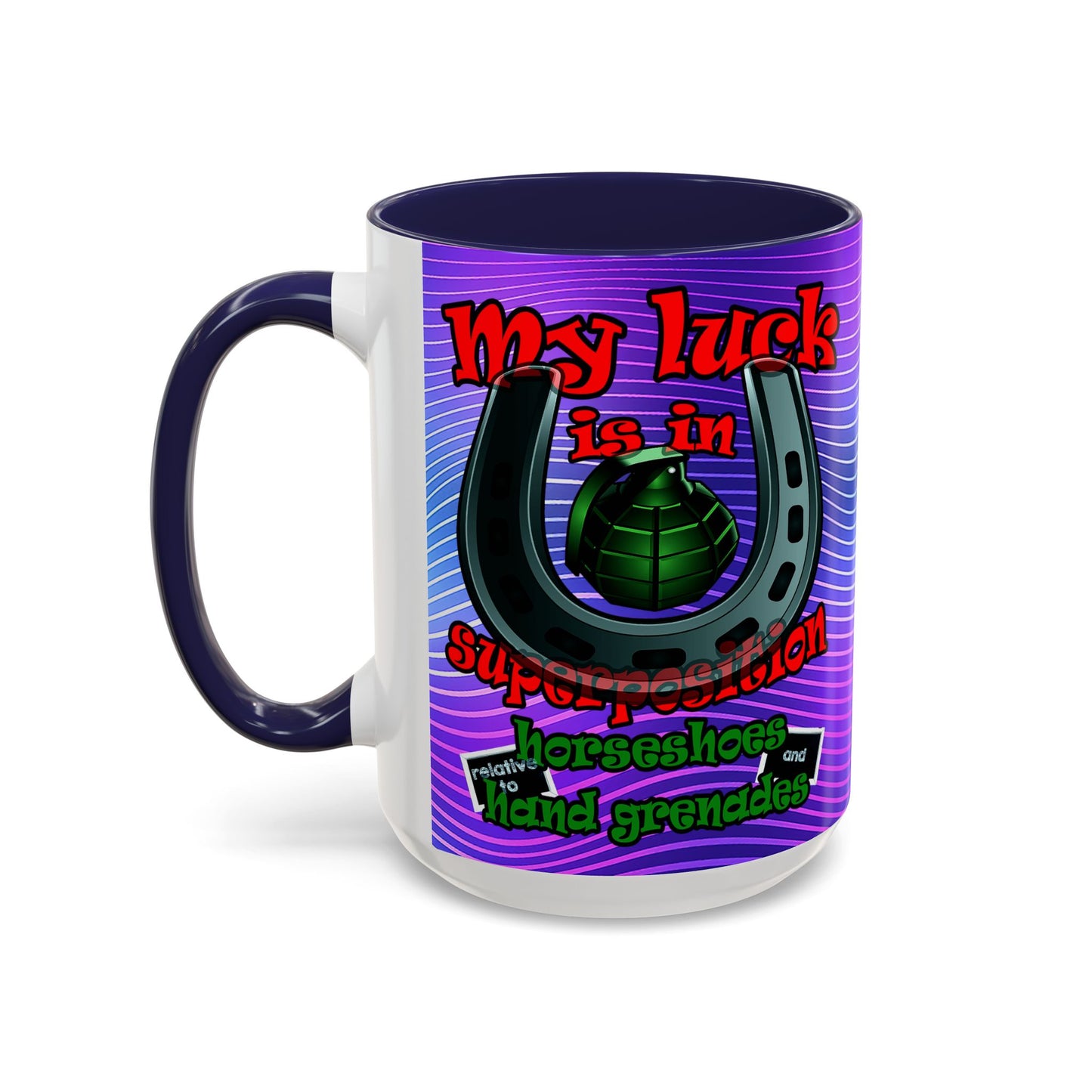 my luck - Accent Mug (purple wave)