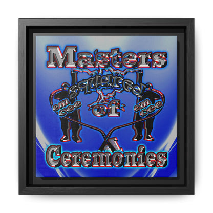 em cee squared - framed canvas art (blue-white wave)