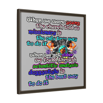 doggystyle - framed canvas art (light grey)