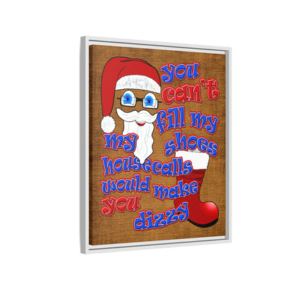 santa's shoes - framed canvas art (brown papyrus)