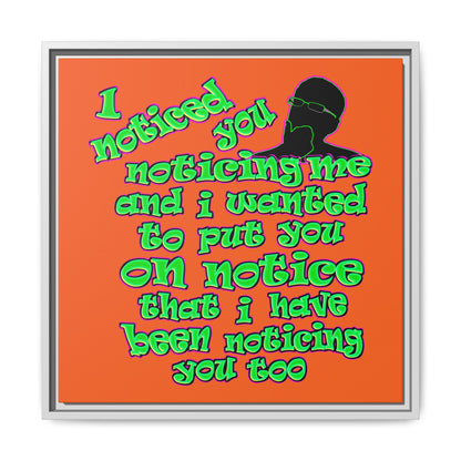 noticed you noticing - framed canvas art (orange)
