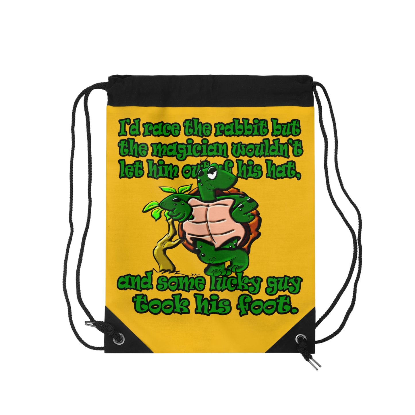 turtle race - Drawstring Bag (yellow)