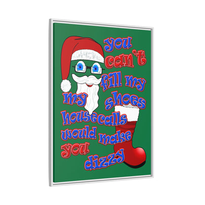 santa's shoes - framed canvas art (dark green)