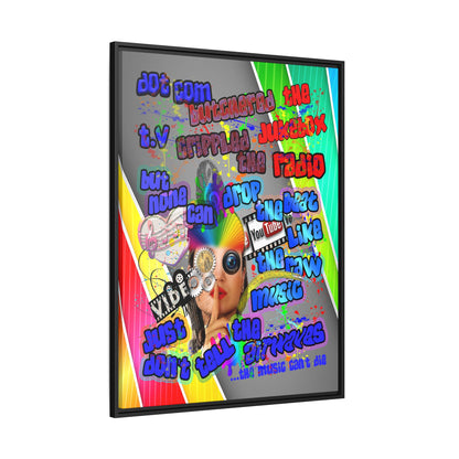 drop the beat - framed canvas art (rainbow split)