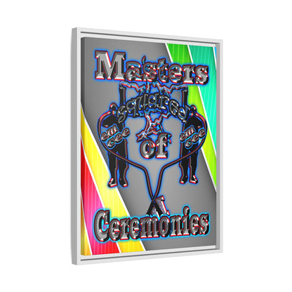 em cee squared - framed canvas art (rainbow split)