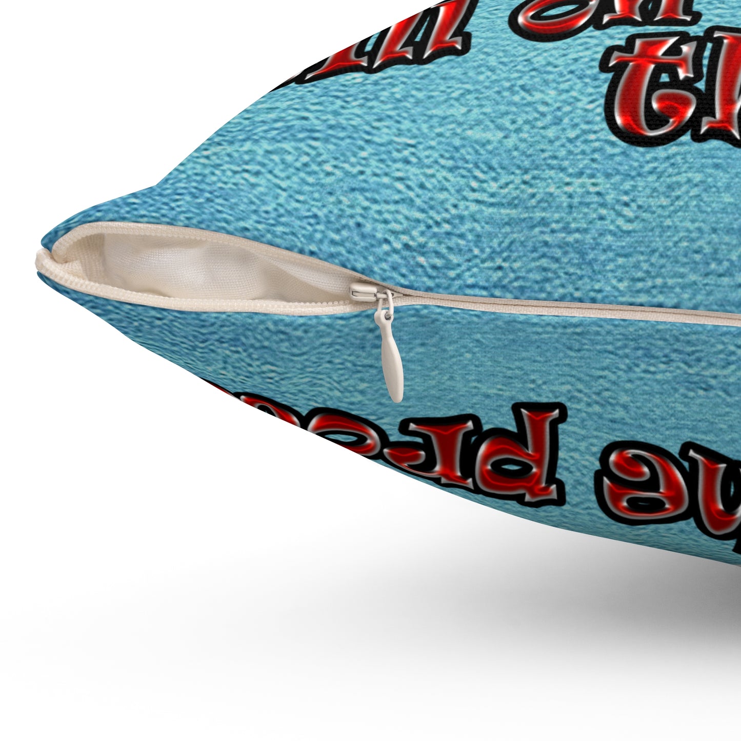 schrodinger's cat - Spun Polyester Square Pillow - (faded blue)