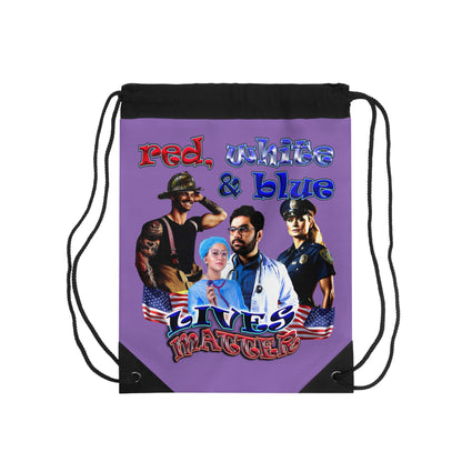 rw&b lives matter - Drawstring Bag (light purple)
