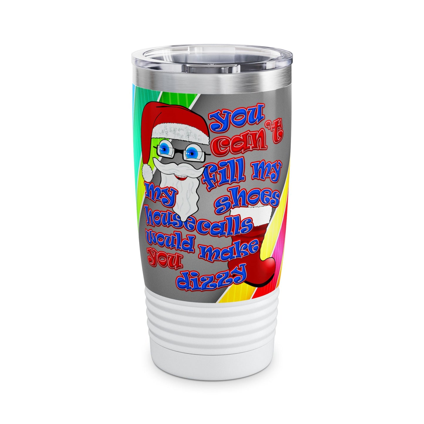 santa's shoes - Ringneck Tumbler, 20oz (rainbow split)